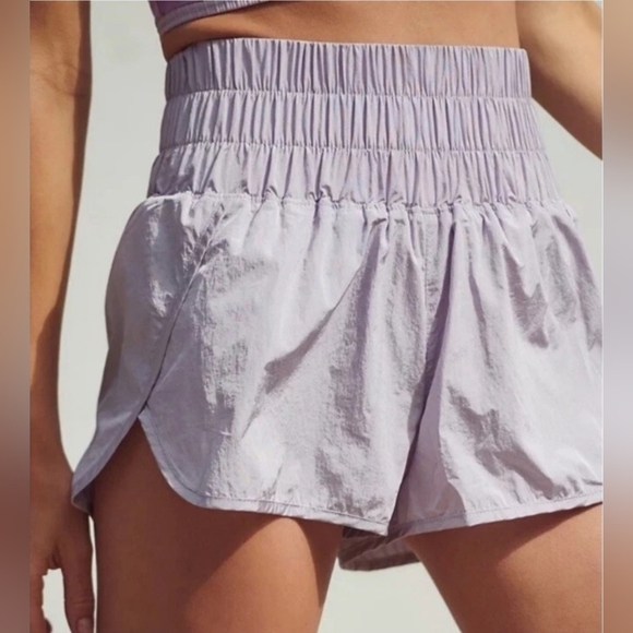 FREE PEOPLE FP Movement The Way Home Shorts Lavender Mist Light Purple Large - Picture 1 of 9